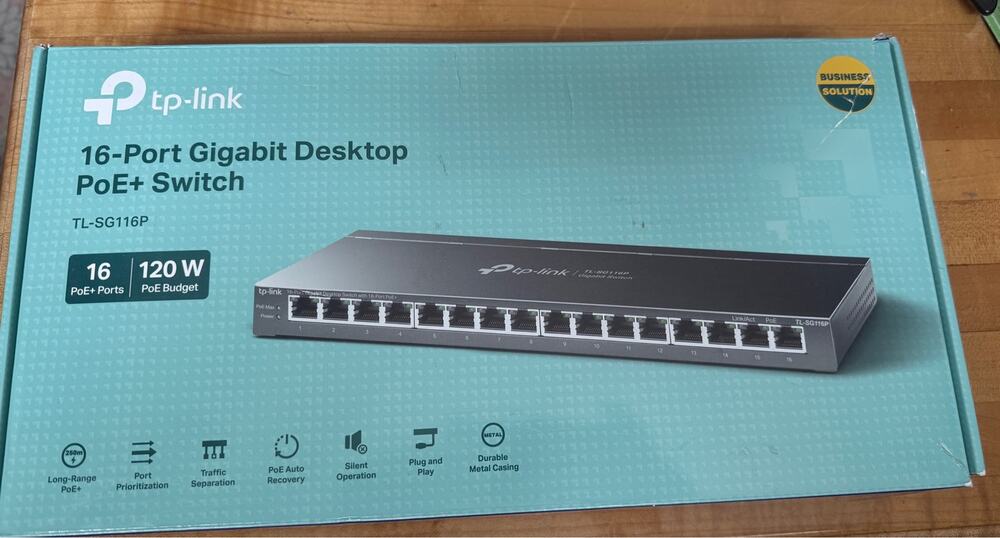 TP-Link 16 Port Gigabit Desktop PoE+ Switch TL-SG116P